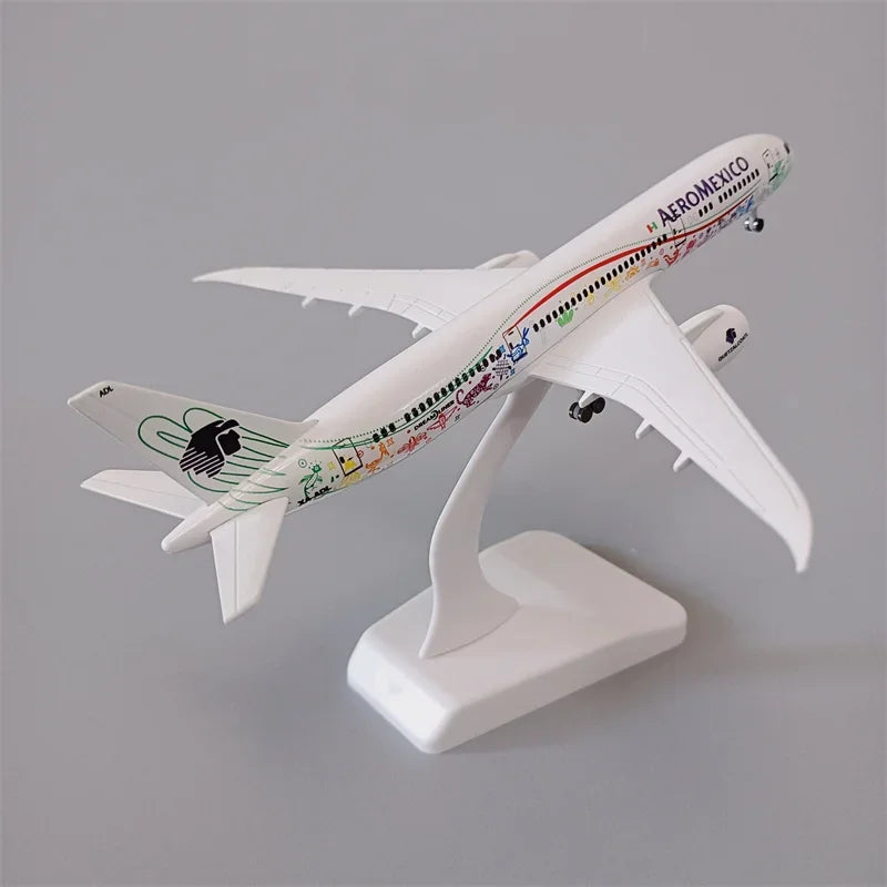 Mexican Air AEROMEXICO Airlines Boeing 787 B787 Airways Alloy Metal Airplane Model Diecast Plane Model & Wheels Aircraft 19cm