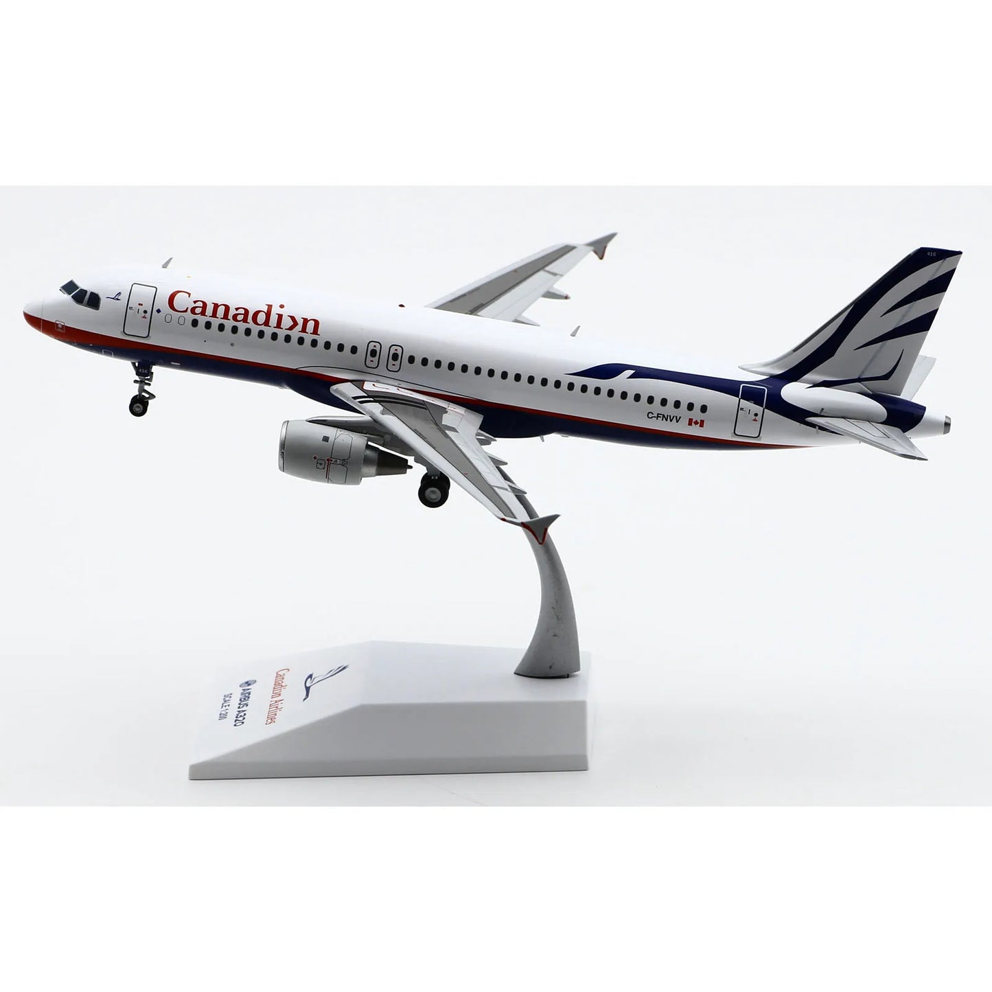 LH2422 Alloy Collectible Plane Gift JC Wings 1:200 Canadian Airlines Airbus A320 Diecast Aircraft Jet Model C-FNVV With Stand