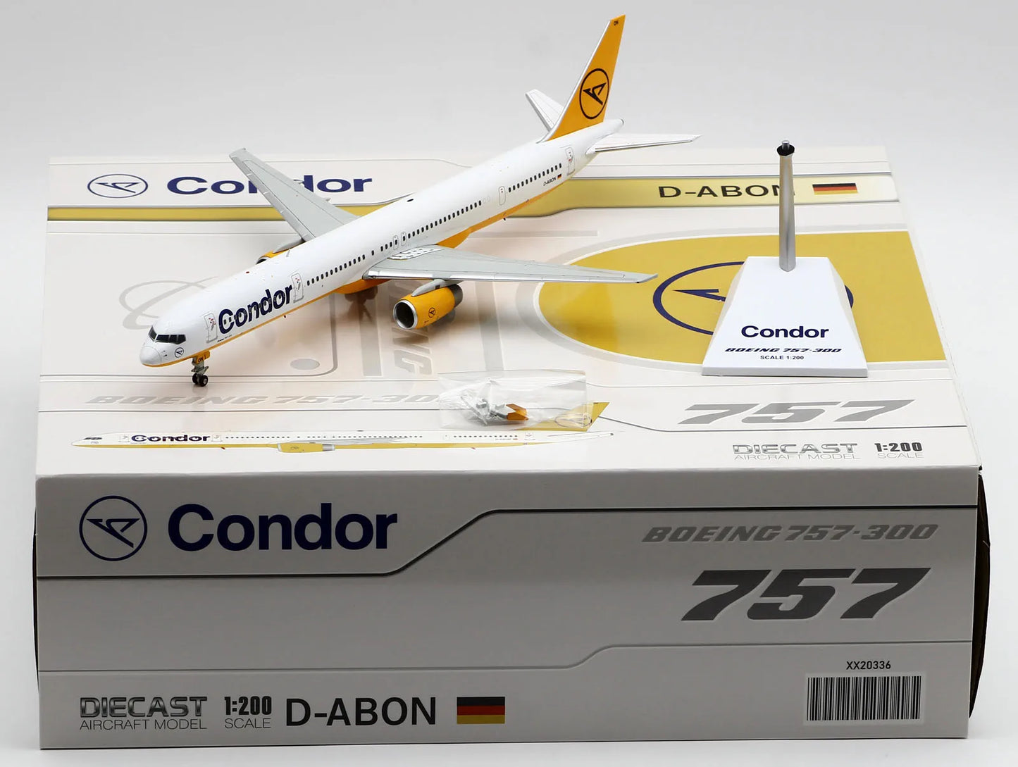 XX20336 Alloy Collectible Plane Gift JC Wings 1:200 CONDOR Airlines Boeing B757-300 Diecast Aircraft Jet Model D-ABON With Stand