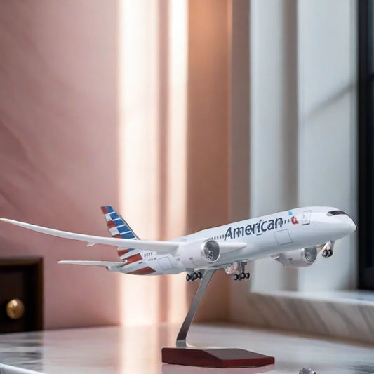 New 1:130 47cm Airplane Boeing 787 B787 Dreamliner Aircraft American Airlines Model W Light and Wheel Diecast Resin Plane Model