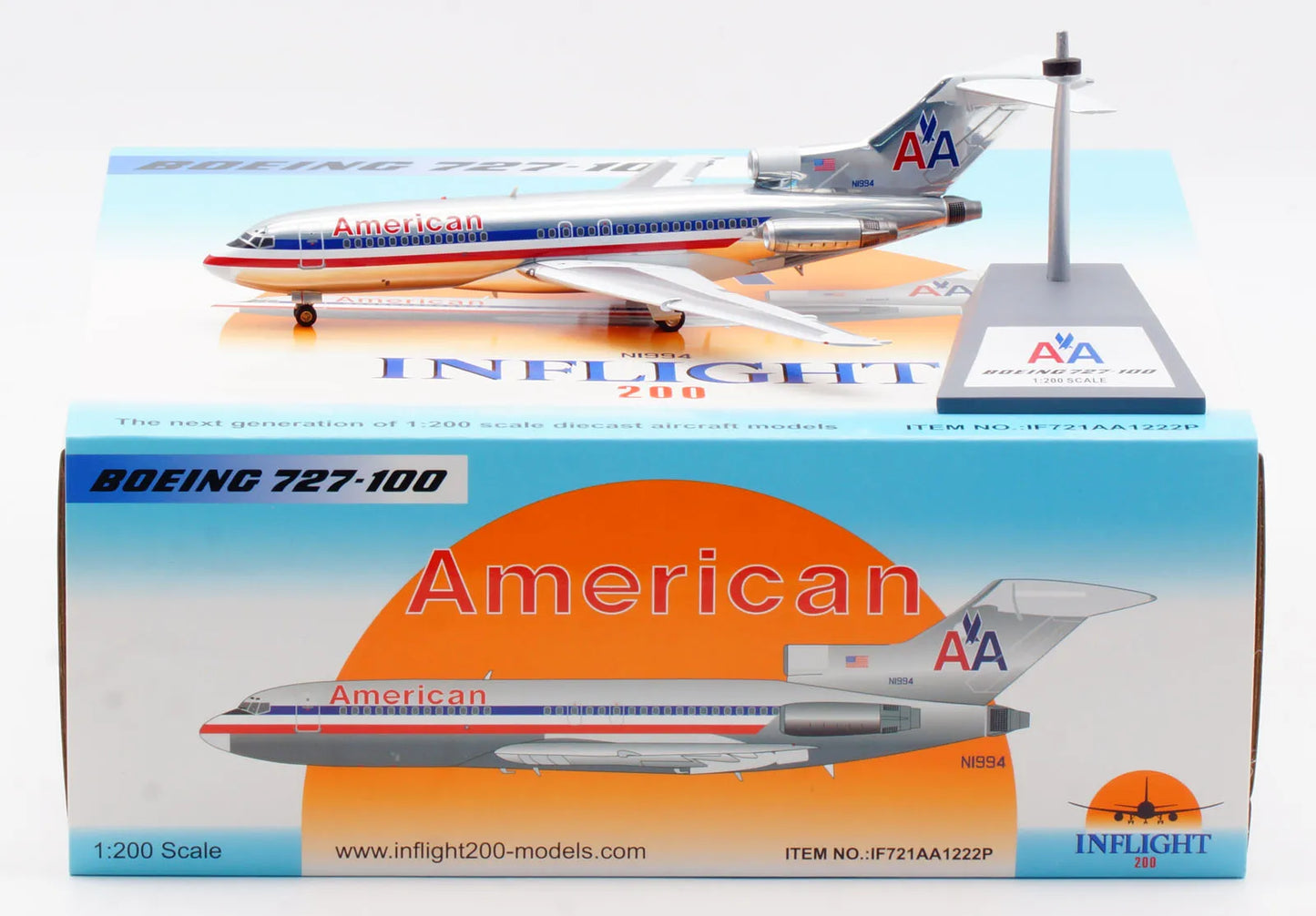 IF721AA1222P Alloy Collectible Plane Gift INFLIGHT 1:200 American Airlines Boeing B727-100 Diecast Aircraft Jet Model N1994